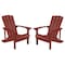 Flash Furniture Red Poly Resin Adirondack Chair 2PK 2-JJ-C14501-RED-GG - alternate 4